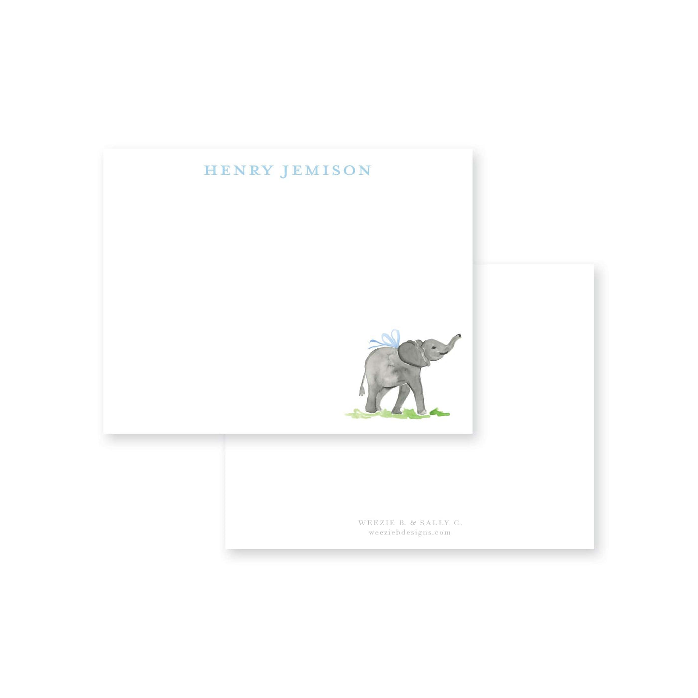 Baby Elephant Flat Note Card