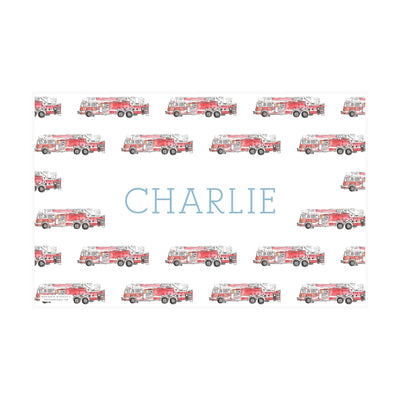 Fire Truck Watercolor Placemat