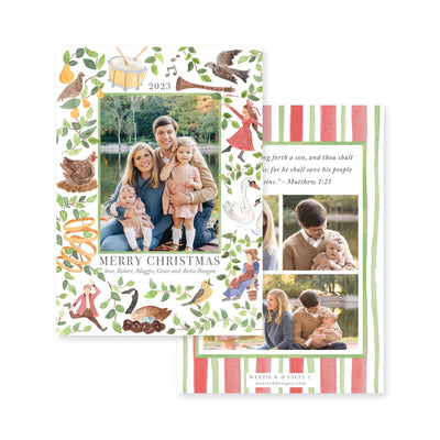 12 Days With Greenery Christmas Card