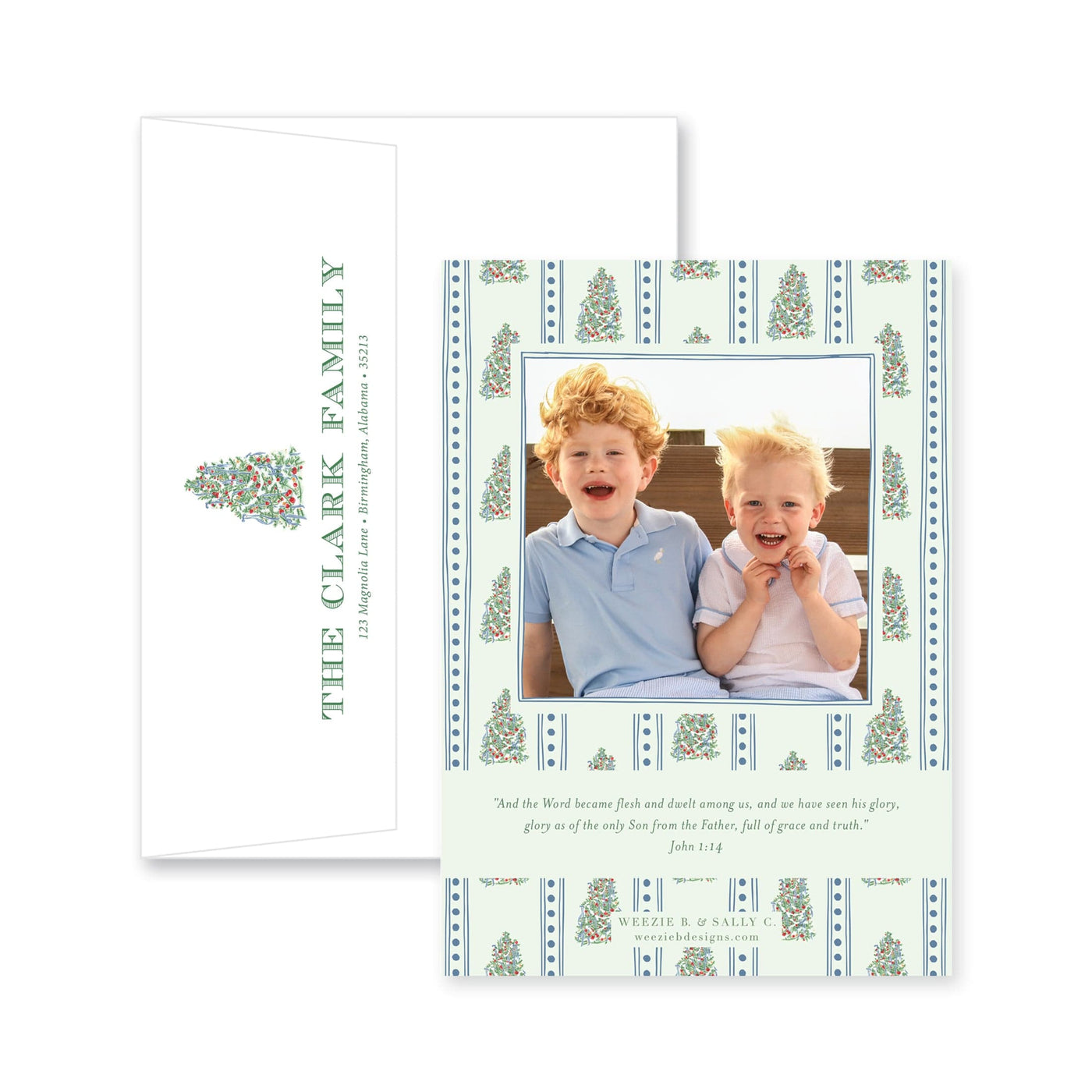 Adorned Tree Vertical Christmas Card