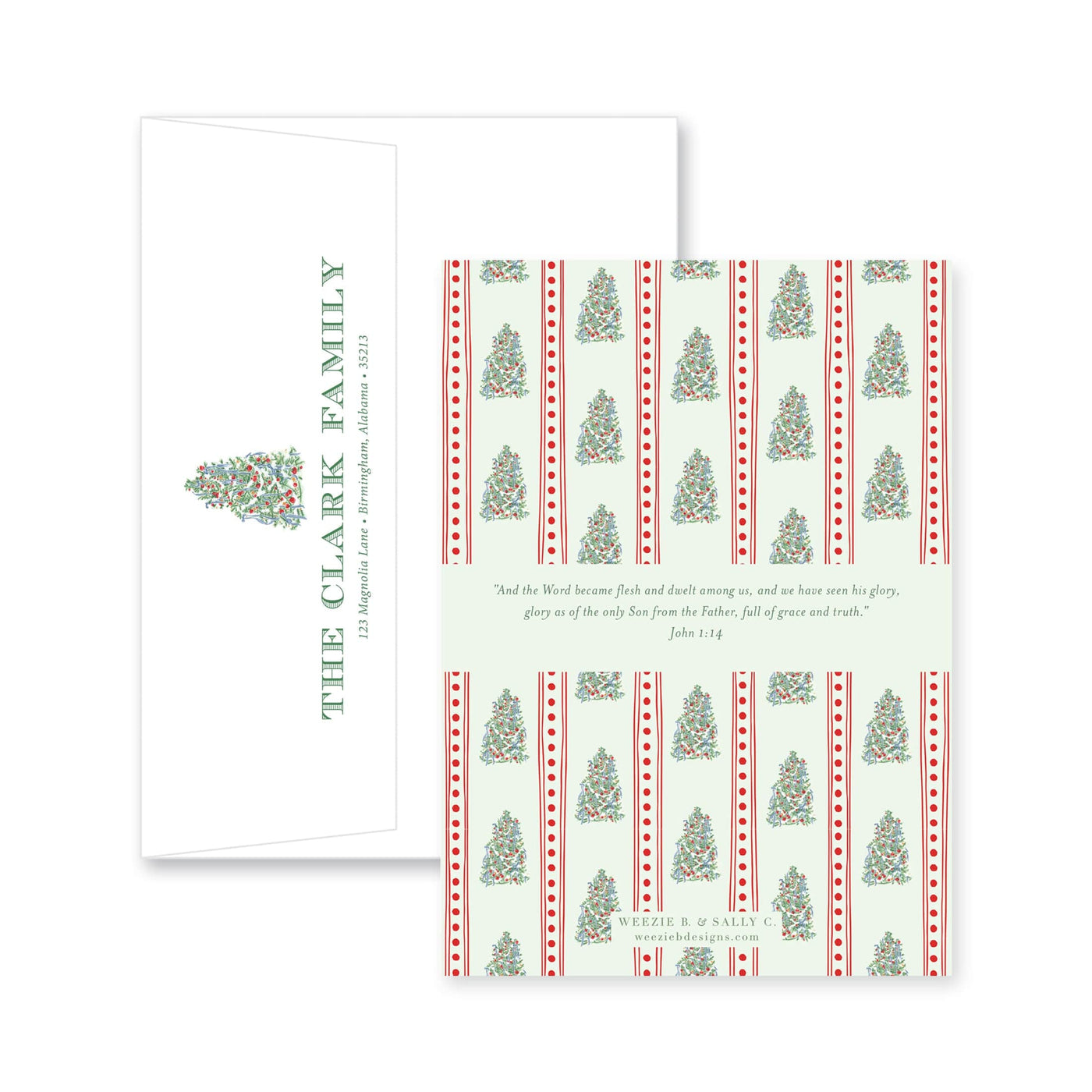 Adorned Tree Vertical Christmas Card