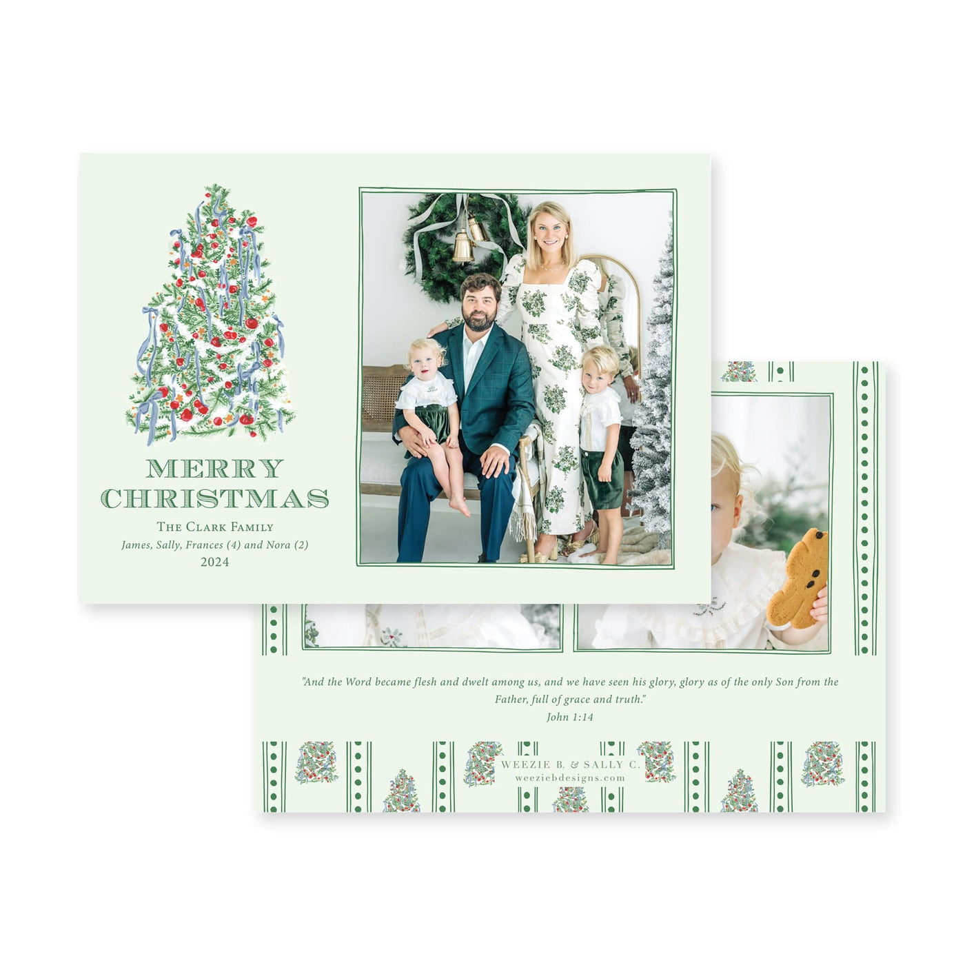 Adorned Tree Horizontal Christmas Card