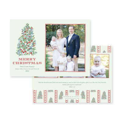 Adorned Tree Horizontal Christmas Card