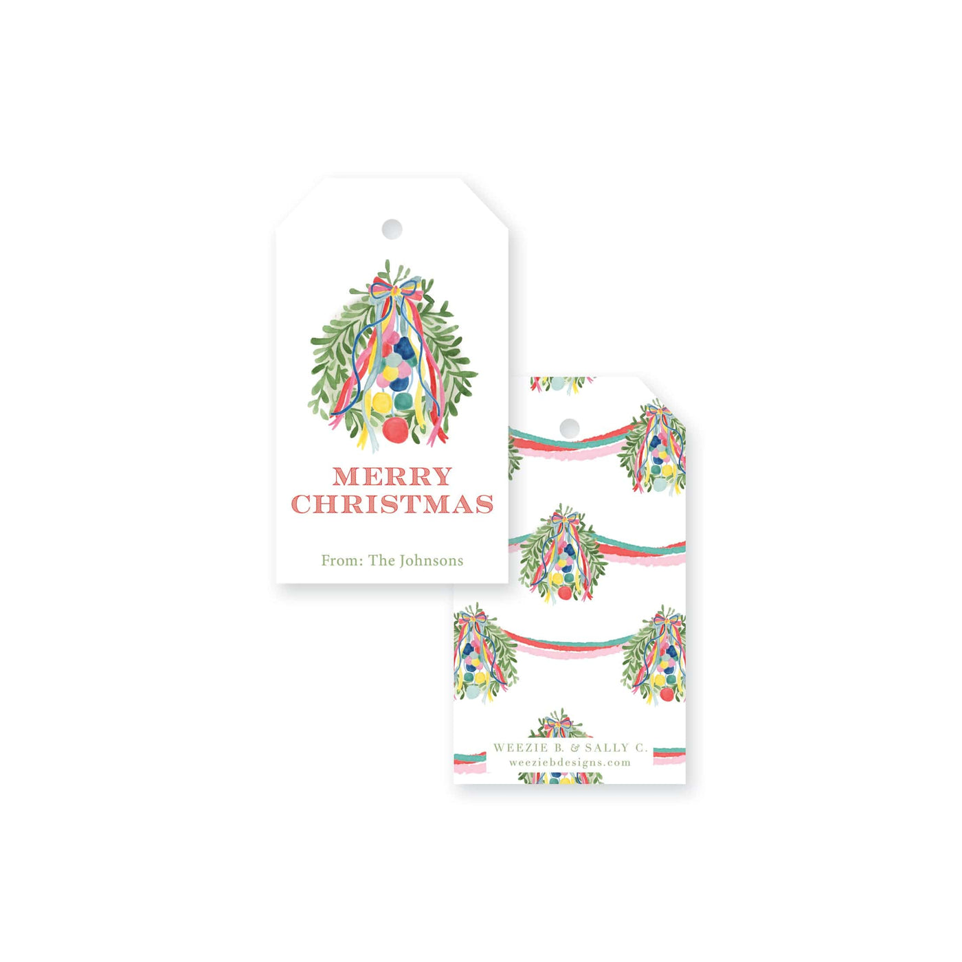 Bright Wreath Christmas Gift Tag