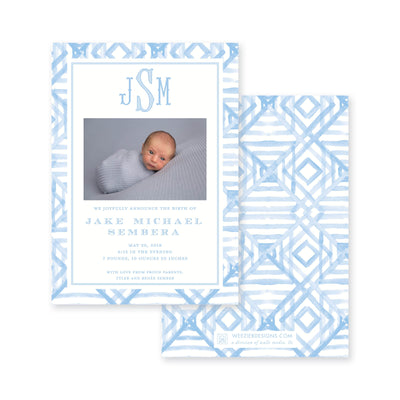 Weezie B. Designs | Watercolor Bamboo Birth Announcement