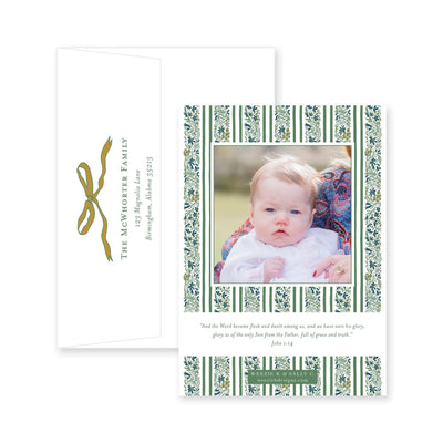 Floral Border Vertical Christmas Card