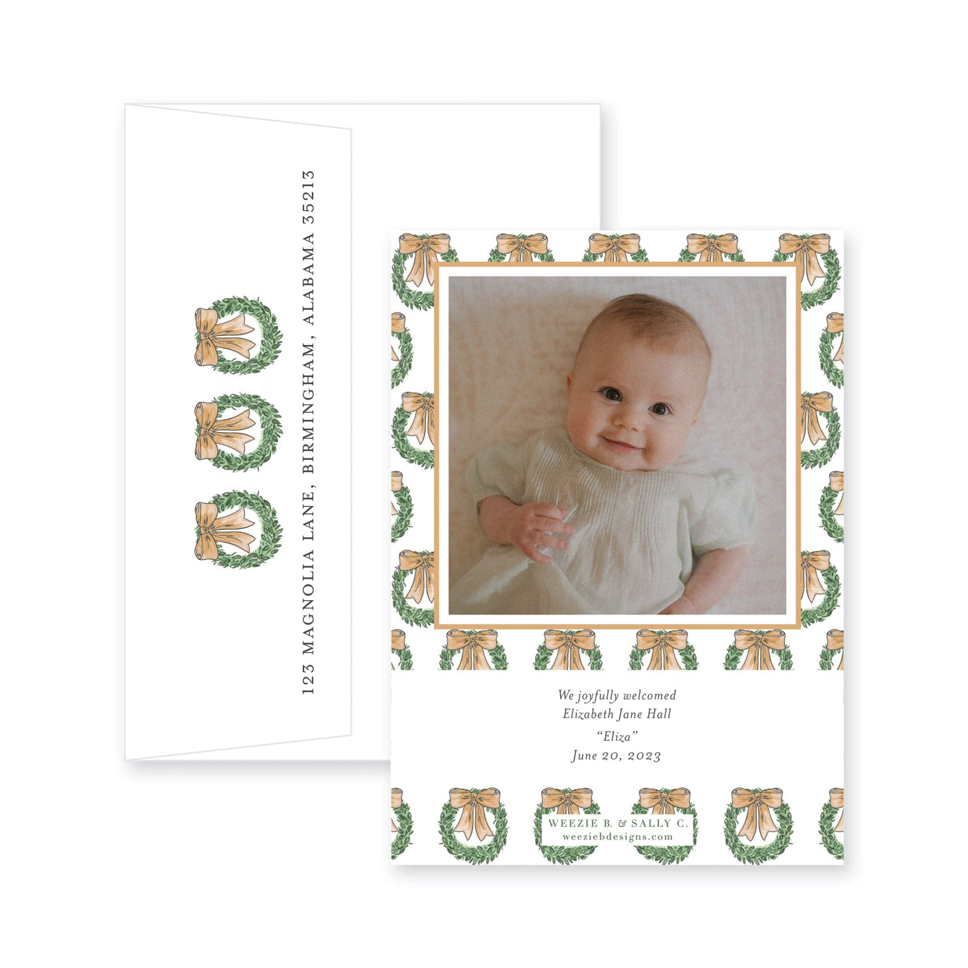 Hanging Wreaths Vertical Christmas Card