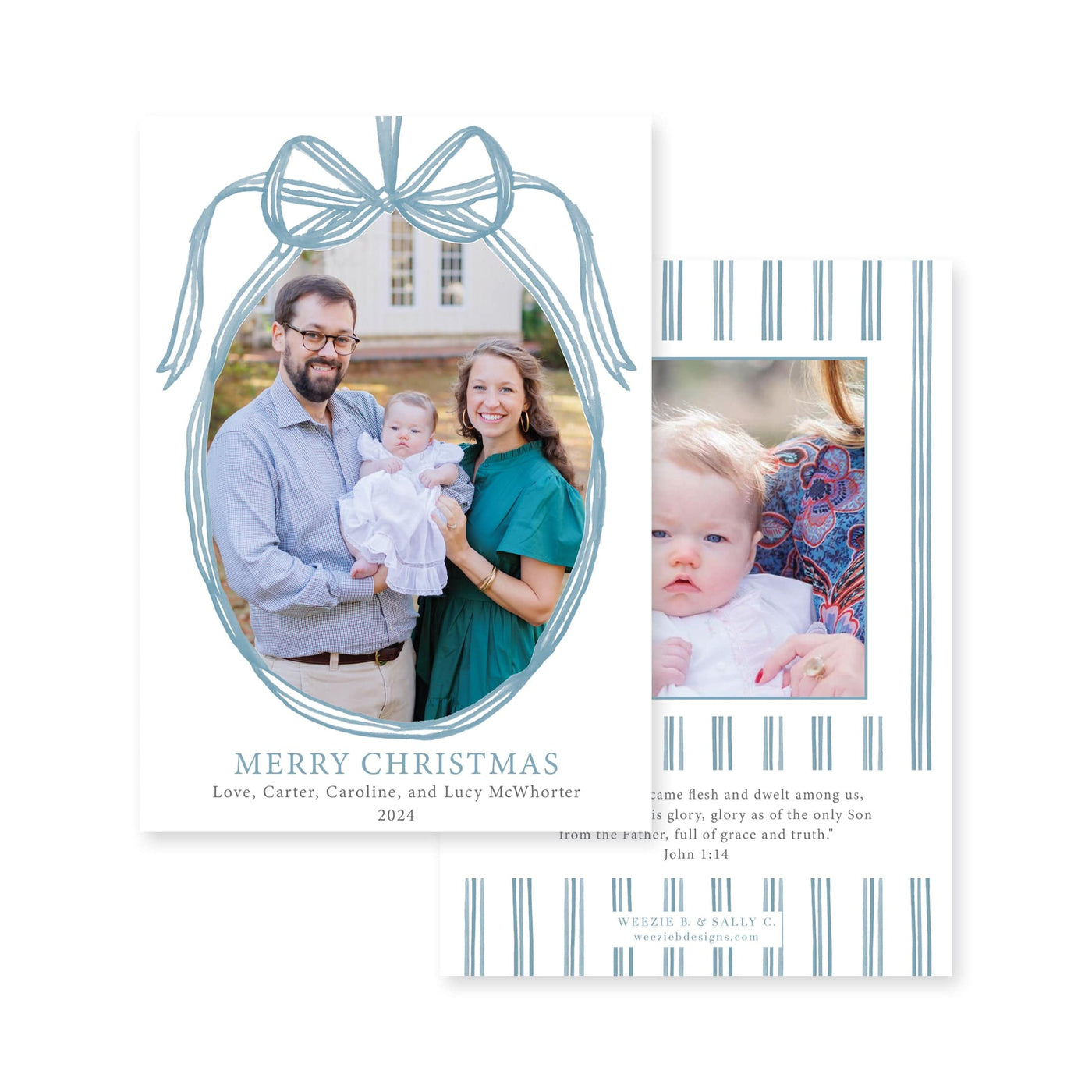 Hanging Ribbon Frame Christmas Card