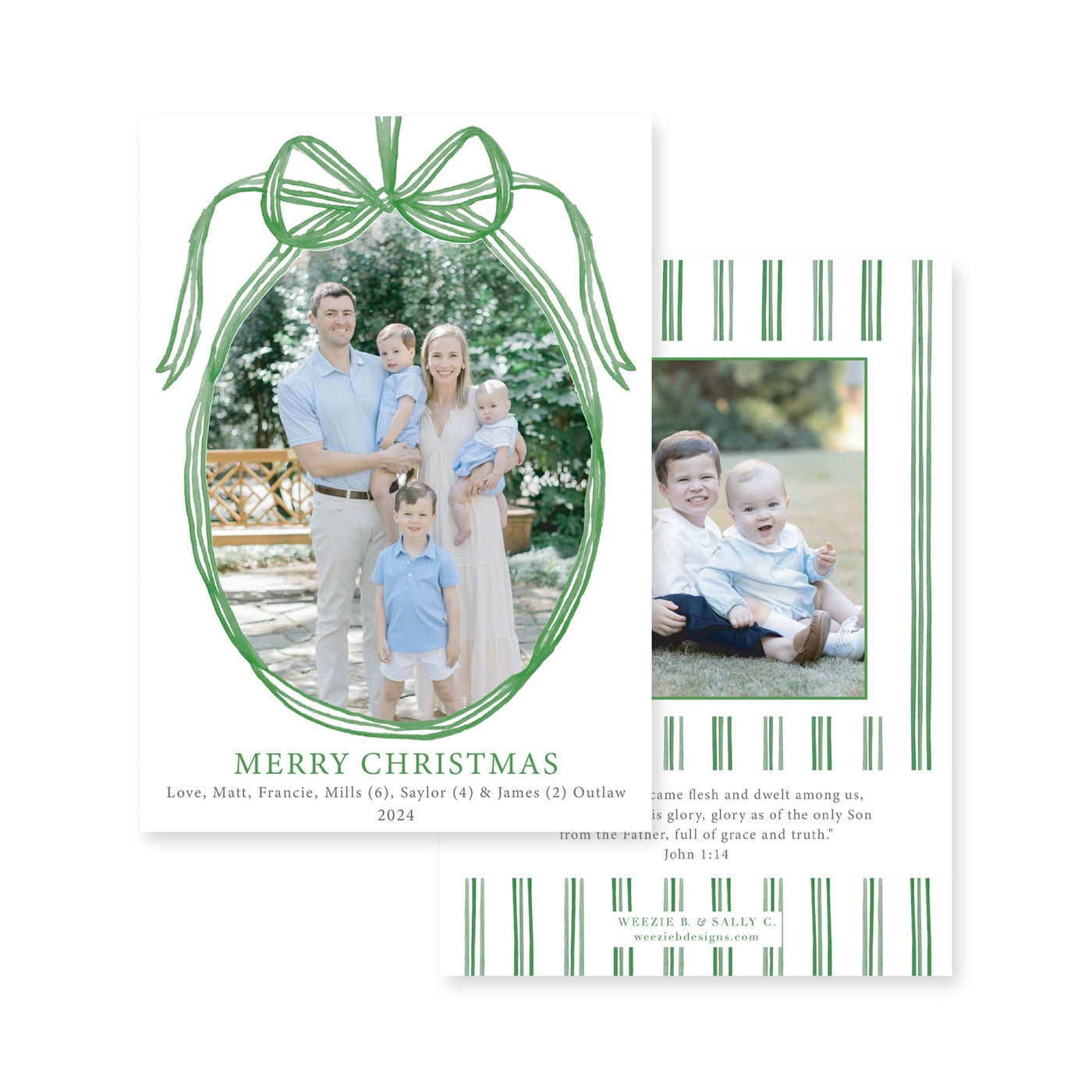 Hanging Ribbon Frame Christmas Card