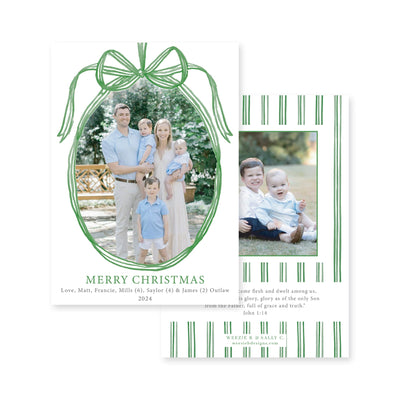 Hanging Ribbon Frame Christmas Card