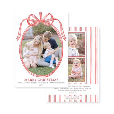 Hanging Ribbon Frame Christmas Card