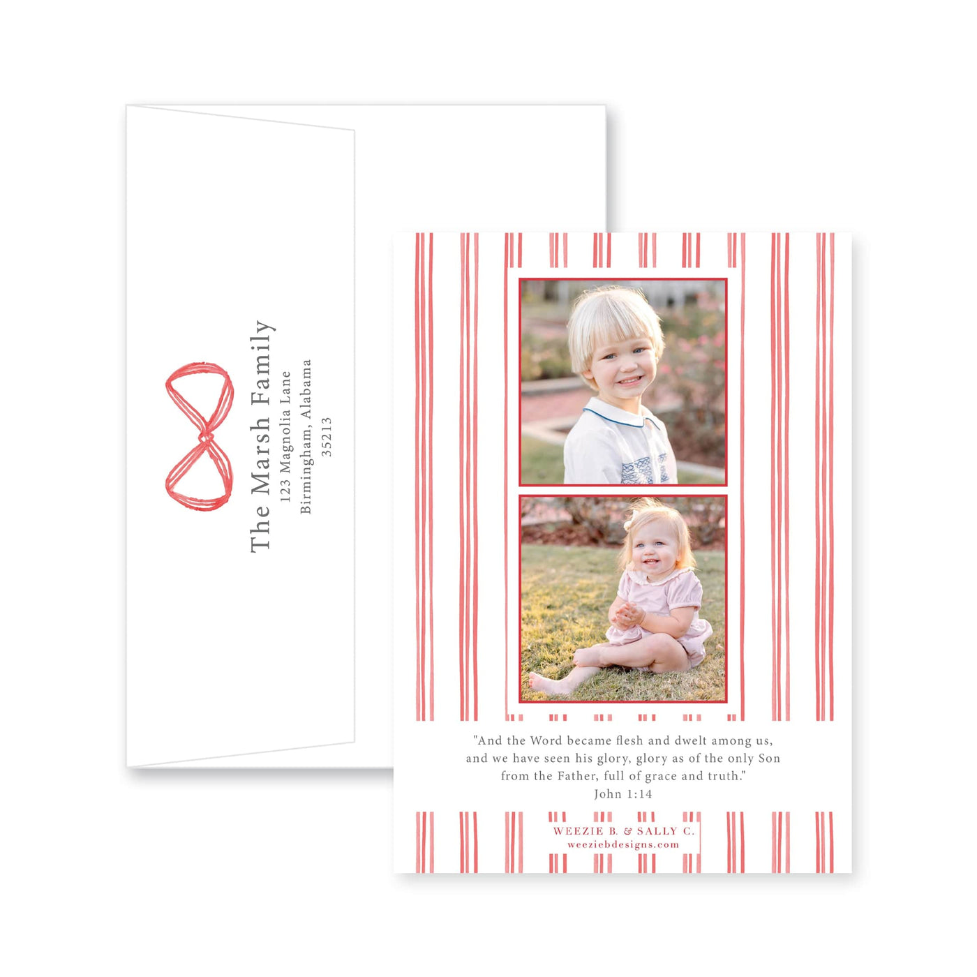 Hanging Ribbon Frame Christmas Card