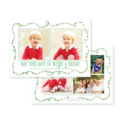 Cheery Christmas Lights Horizontal Christmas Card