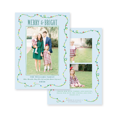 Cheery Christmas Lights Vertical Christmas Card