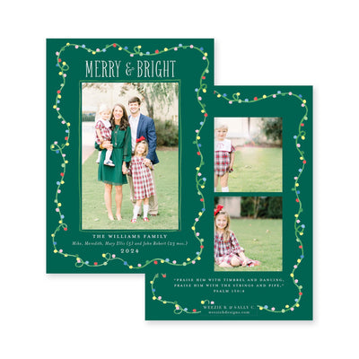 Cheery Christmas Lights Vertical Christmas Card