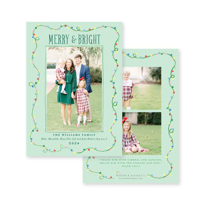 Cheery Christmas Lights Vertical Christmas Card