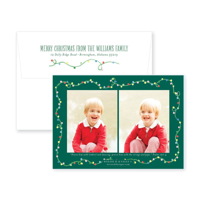 Cheery Christmas Lights Horizontal Christmas Card