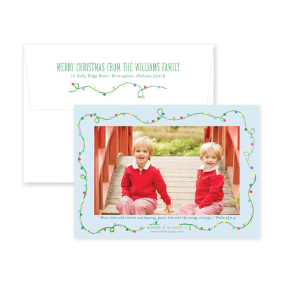 Cheery Christmas Lights Horizontal Christmas Card