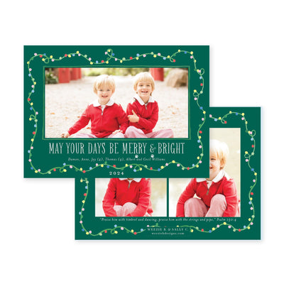 Cheery Christmas Lights Horizontal Christmas Card