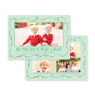 Cheery Christmas Lights Horizontal Christmas Card