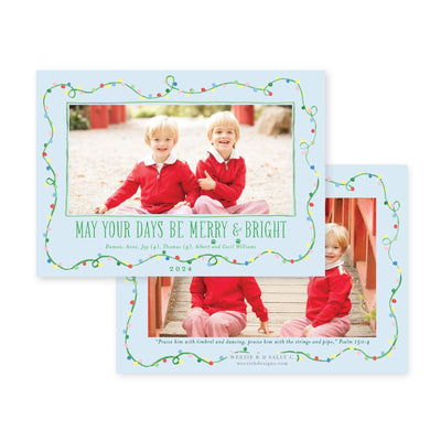 Cheery Christmas Lights Horizontal Christmas Card