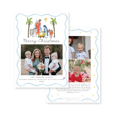 Holy Family Nativity Photo Vertical Christmas Card