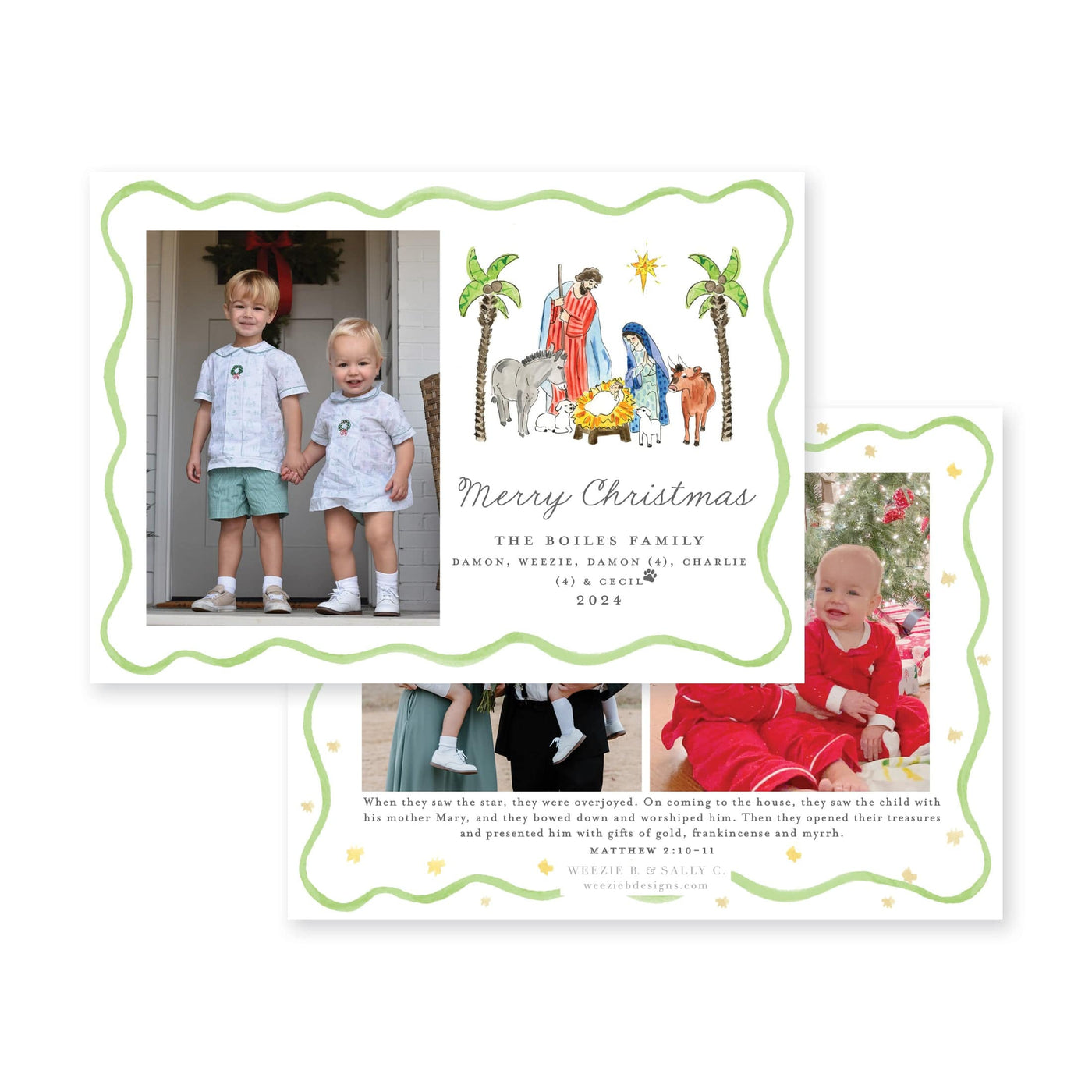 Holy Family Nativity Photo Horizontal Christmas Card