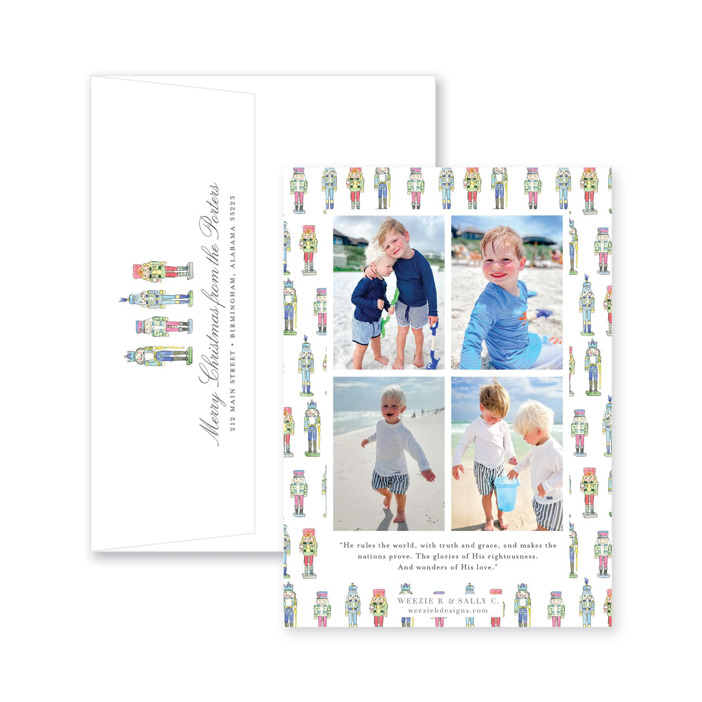 Ornate Nutcrackers Vertical Christmas Card