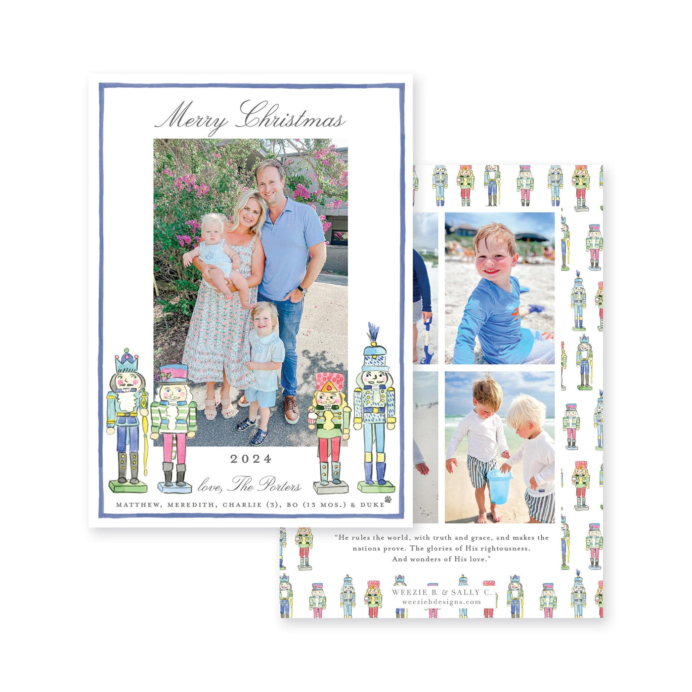 Ornate Nutcrackers Vertical Christmas Card