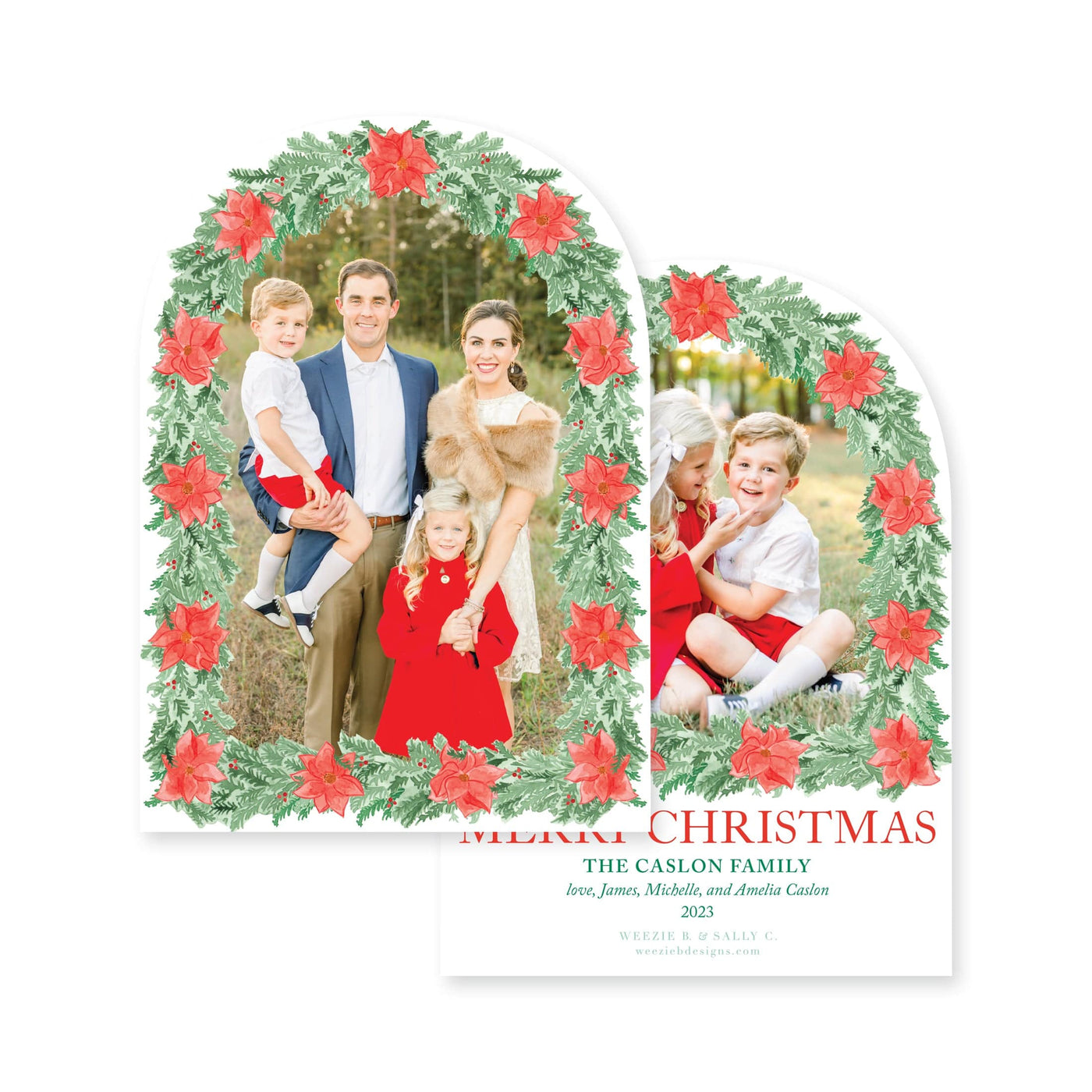 Poinsettia Arch Full Christmas Card