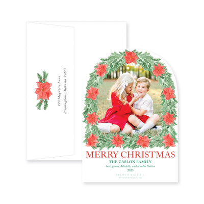 Poinsettia Arch Full Christmas Card