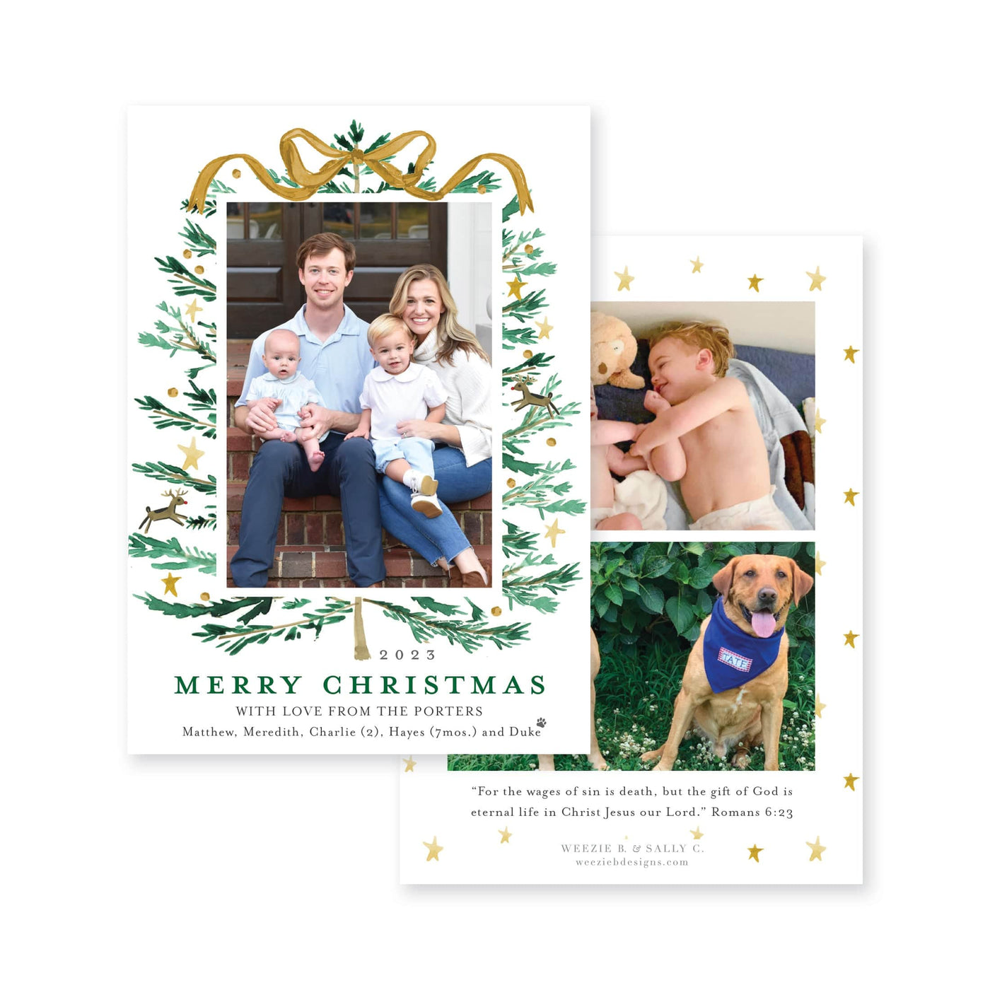 Sprightly Christmas Tree Vertical Christmas Card
