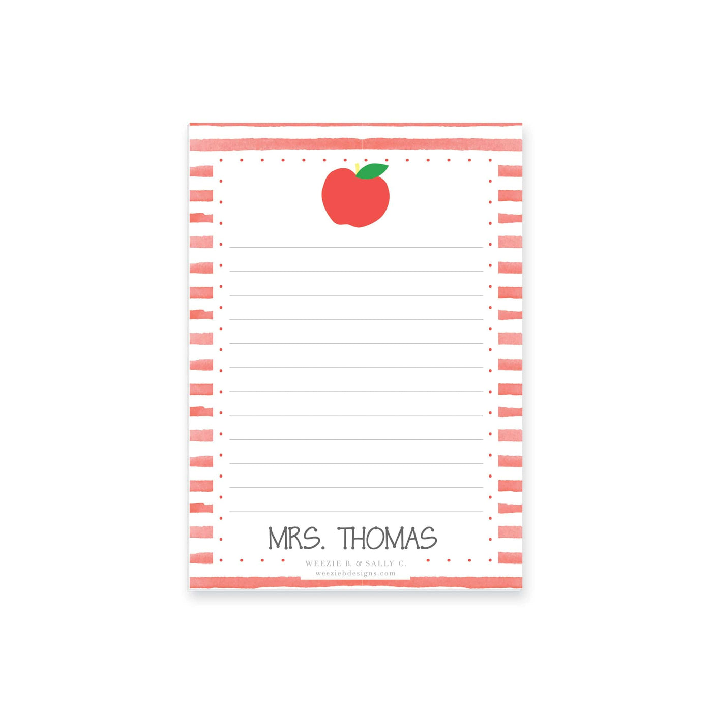 Apple Gingham Stripes Notepad