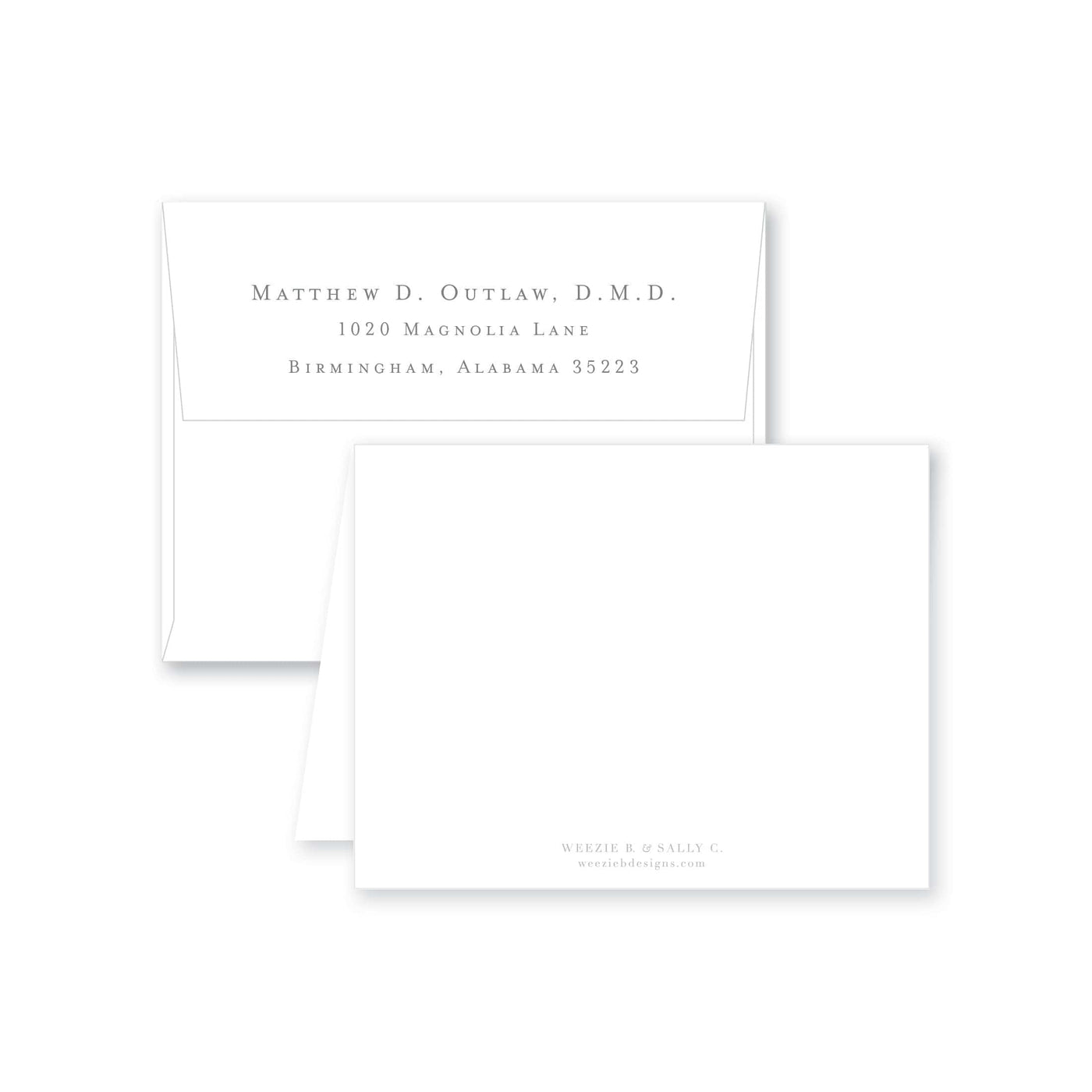 Double Border Folded Note Card