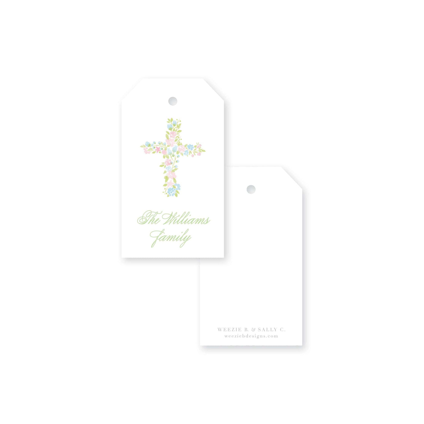 Watercolor Floral Cross Gift Tag