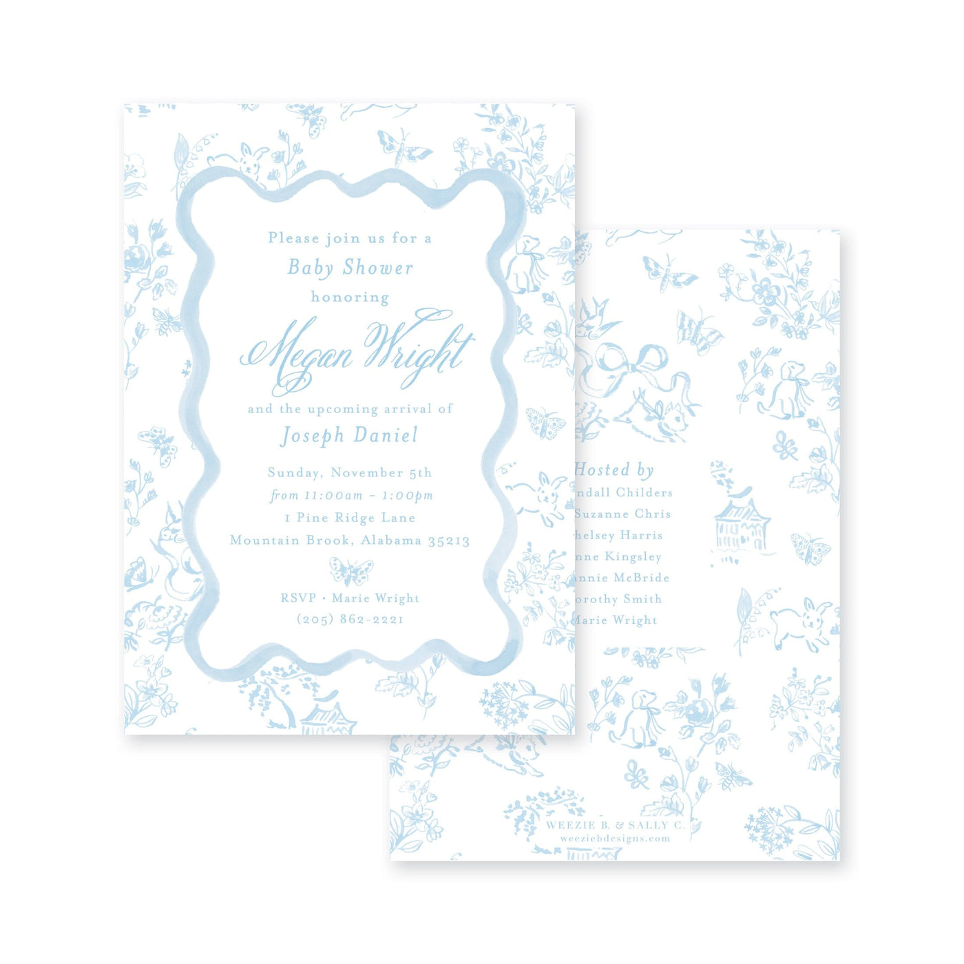French Baby Toile Baby Shower