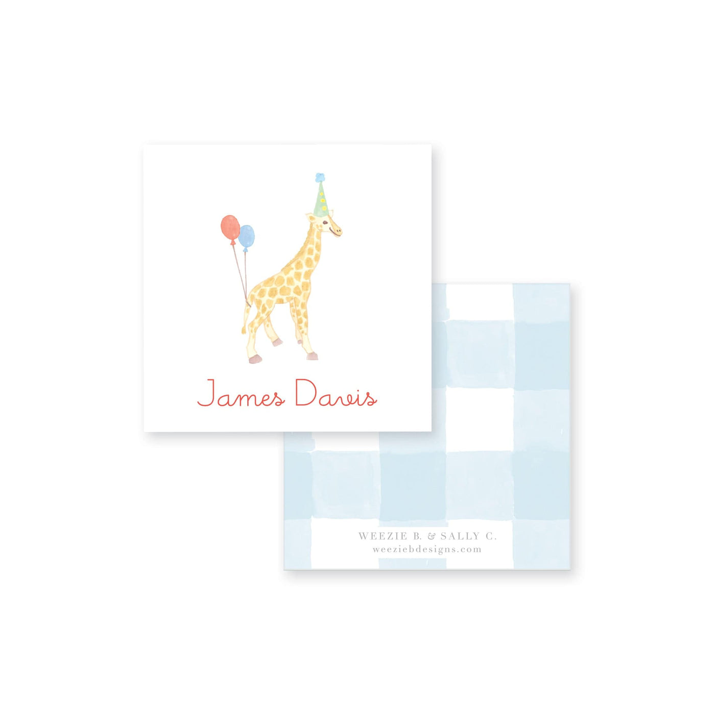 Giraffe in a Party Hat Calling Card