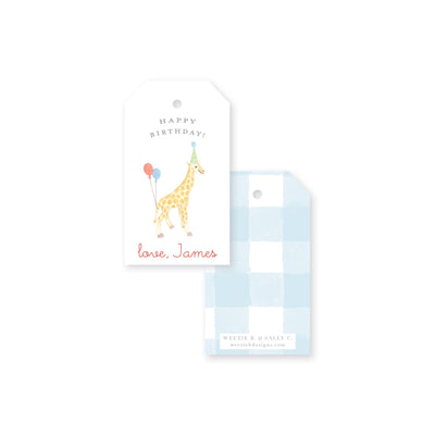 Giraffe in a Party Hat Gift Tag