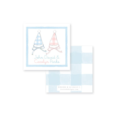 Gingham Party Hats Calling Card