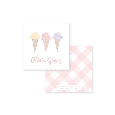 Ice Cream Watercolor Calling Card