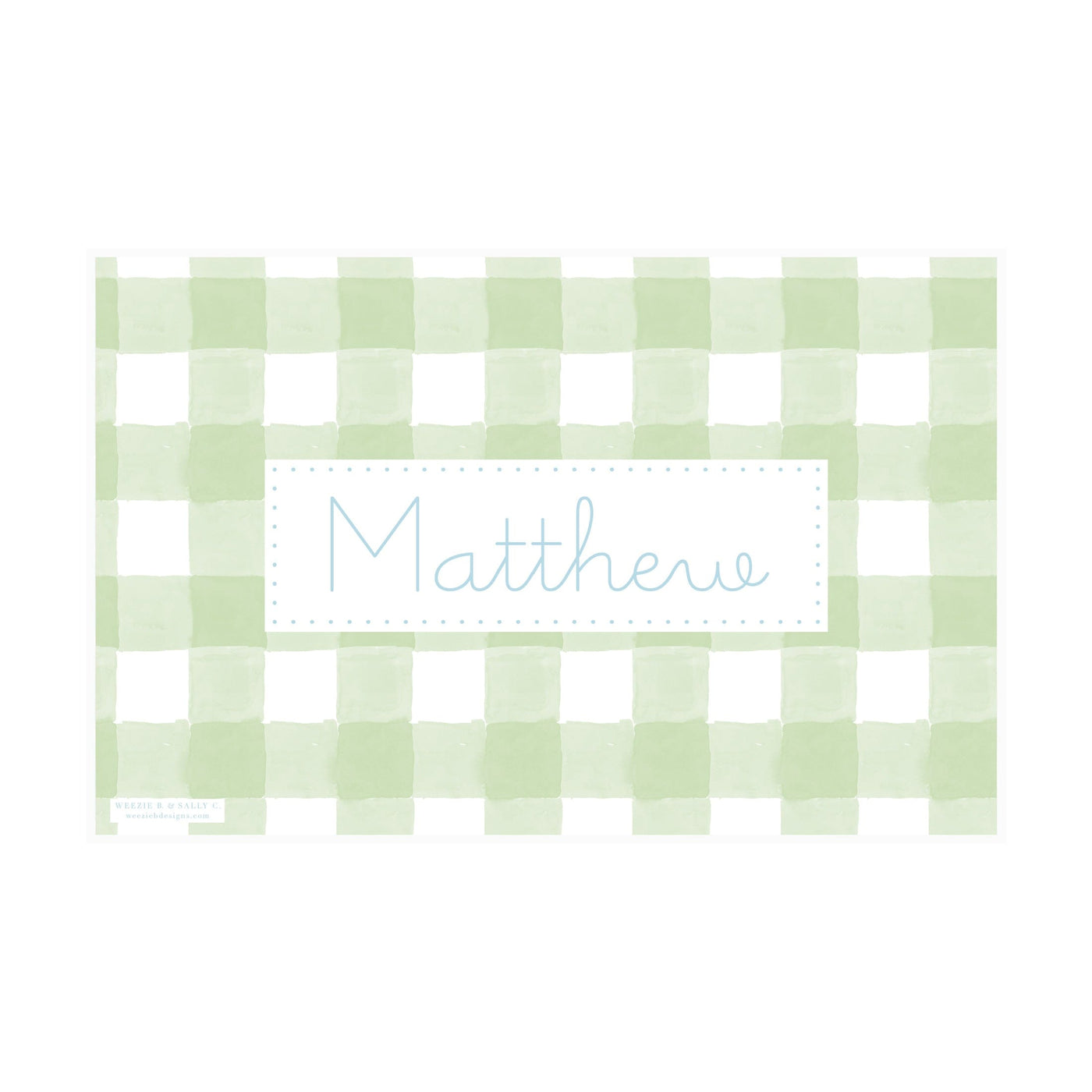 Letter Tracing Gingham Placemat