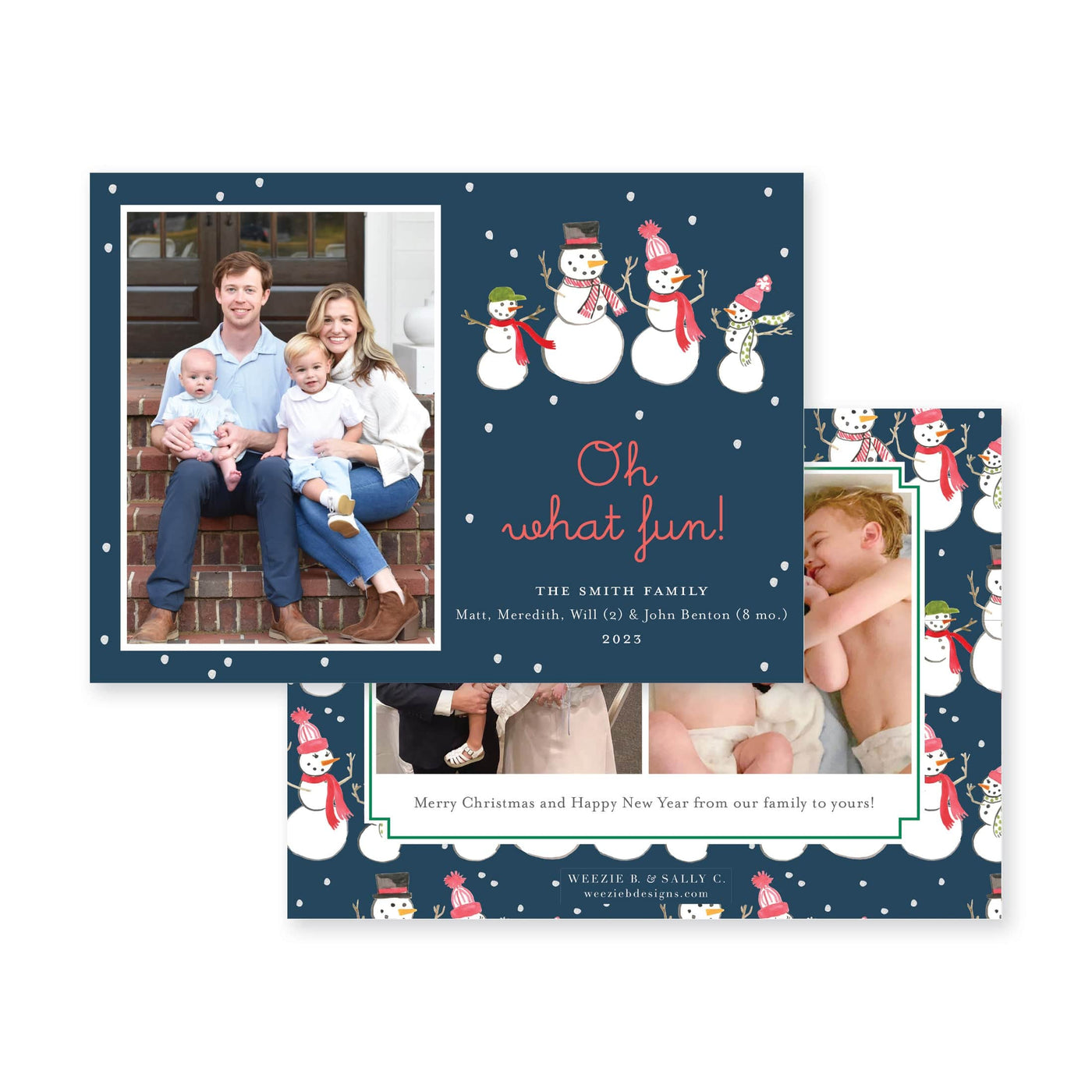 Snowman Family Horizontal Christmas Card