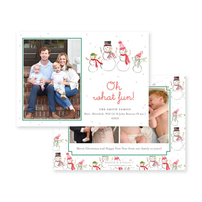 Snowman Family Horizontal Christmas Card