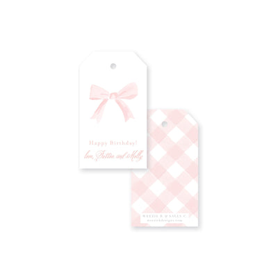 Bows in Watercolor Gift Tag