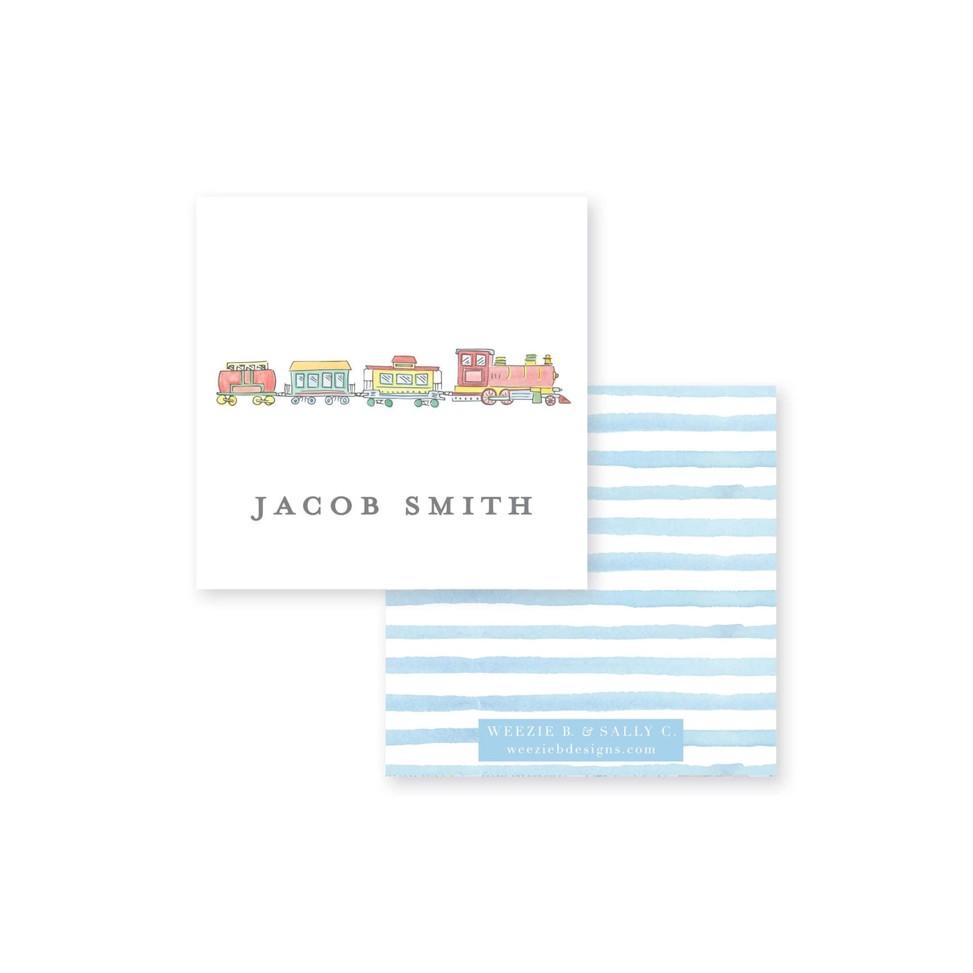 Train Watercolor Calling Card