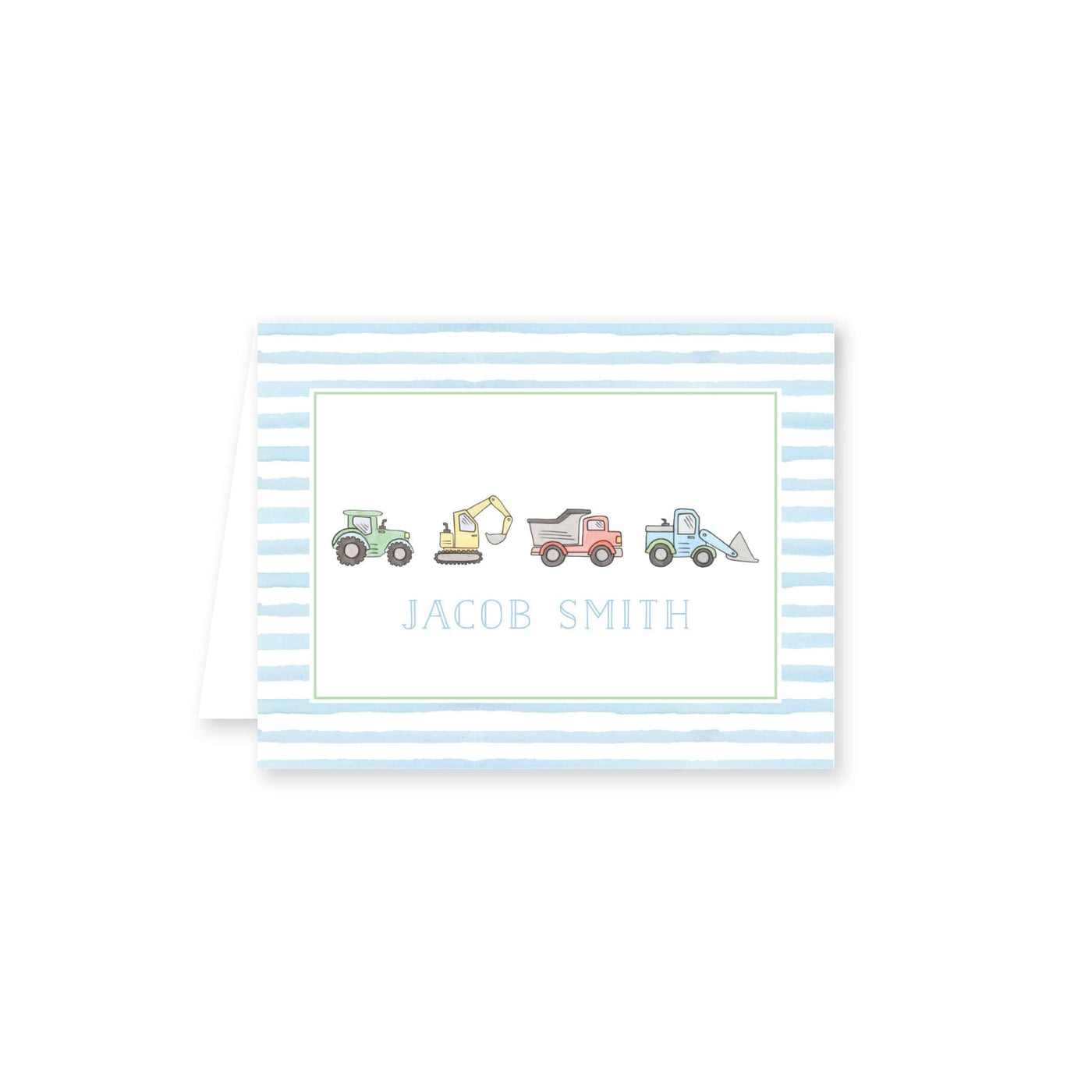 Construction Truck Watercolor Folded Note Card