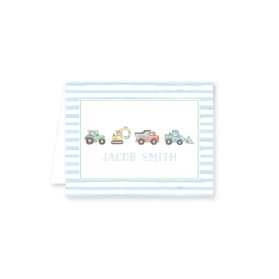 Construction Truck Watercolor Folded Note Card