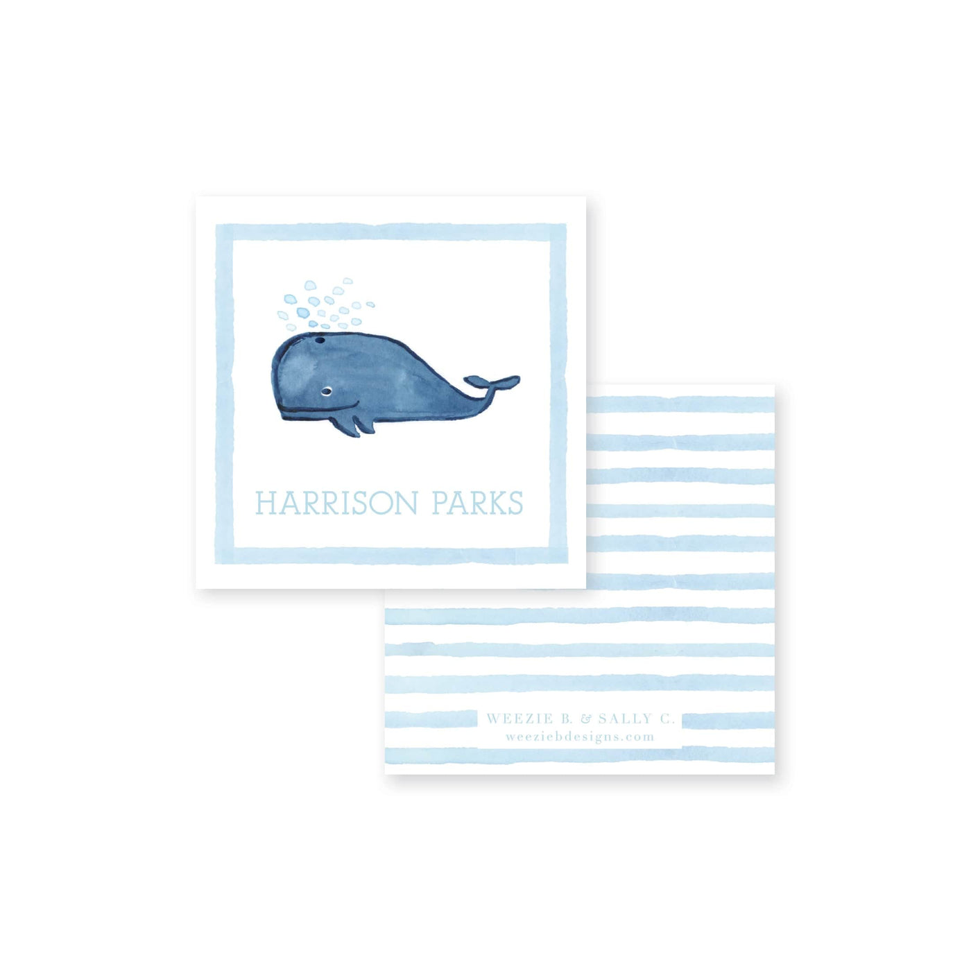 Whale Watercolor Calling Card