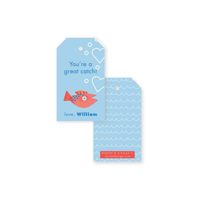 Weezie B. & Sally C. Designs | Great Catch Valentine's Day Gift Tags