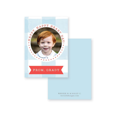 Weezie B. & Sally C. Designs | Watercolor Gingham Photo Valentine's Day Cards